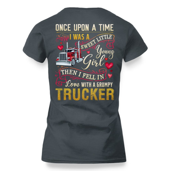 Sweet Little Girl Trucker Love - Trucker Couple T-Shirt