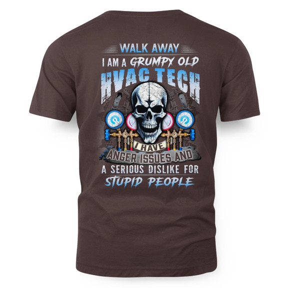 Grumpy Old HVAC Tech - Skull Attitude T-Shirt