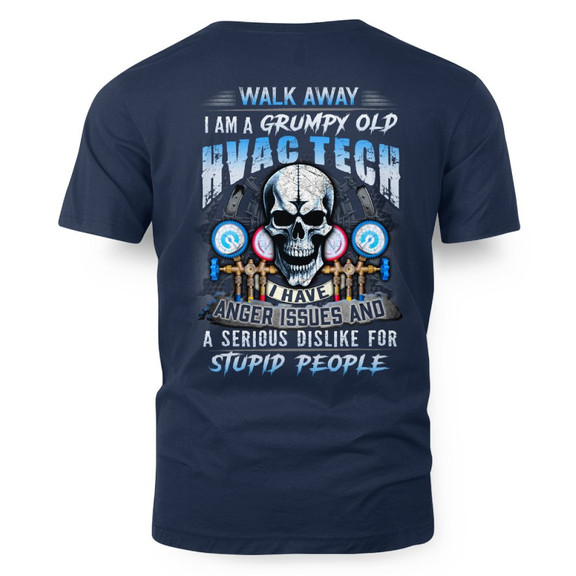 Grumpy Old HVAC Tech - Skull Attitude T-Shirt
