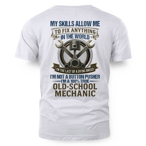 Old School Mechanic - Dying Breed Skills T-Shirt