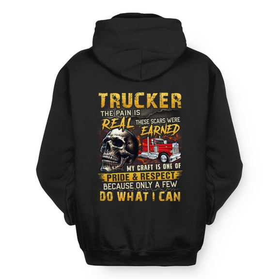 The Pain Is Real Trucker Apparel - Skull Rig Pride Hoodie
