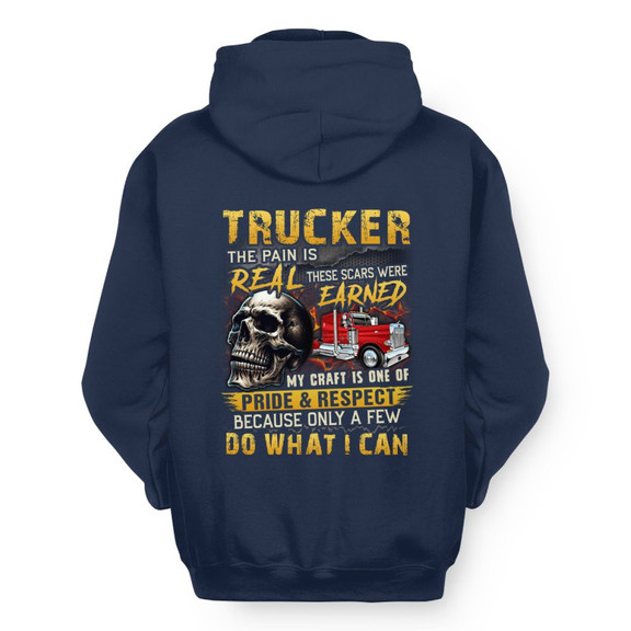 The Pain Is Real Trucker Apparel - Skull Rig Pride Hoodie