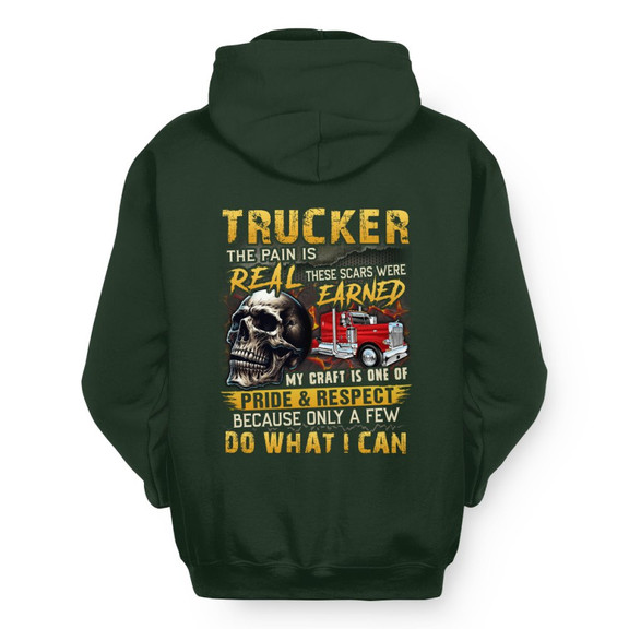 The Pain Is Real Trucker Apparel - Skull Rig Pride Hoodie