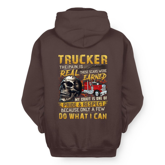 The Pain Is Real Trucker Apparel - Skull Rig Pride Hoodie