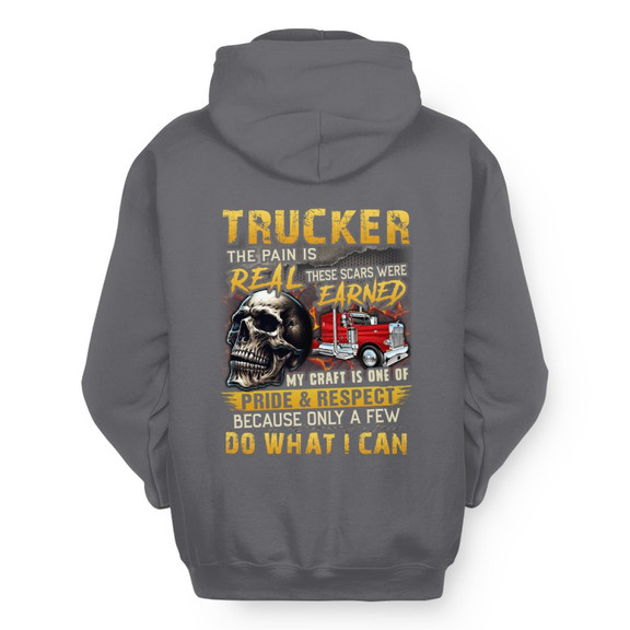 The Pain Is Real Trucker Apparel - Skull Rig Pride Hoodie