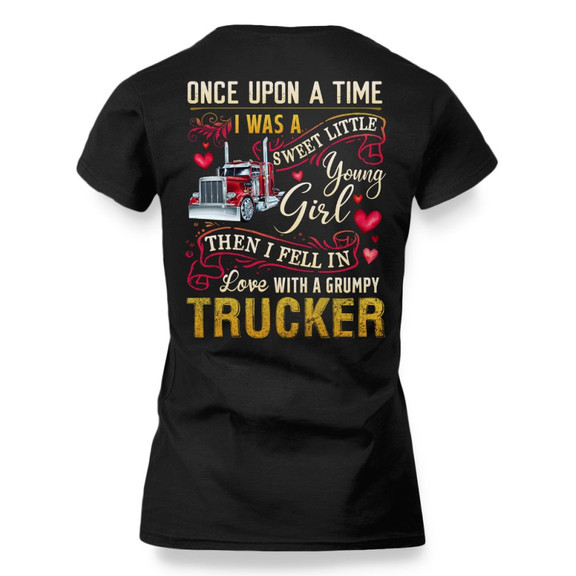 Sweet Little Girl Trucker Love - Trucker Couple T-Shirt