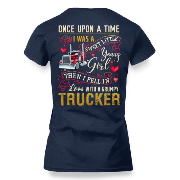 Sweet Little Girl Trucker Love - Trucker Couple T-Shirt