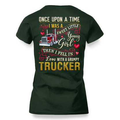Sweet Little Girl Trucker Love - Trucker Couple T-Shirt