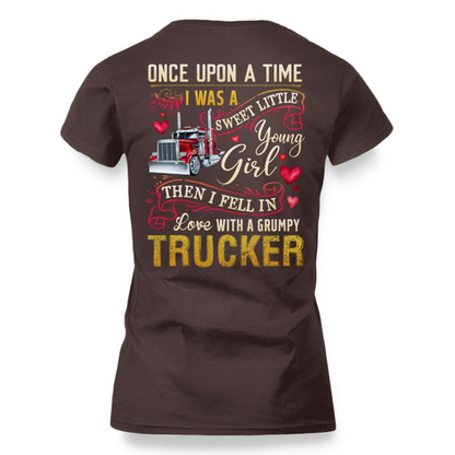 Sweet Little Girl Trucker Love - Trucker Couple T-Shirt