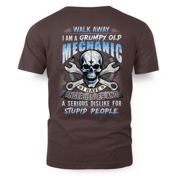 Grumpy Old Mechanic - Anger Issues Skull T-Shirt