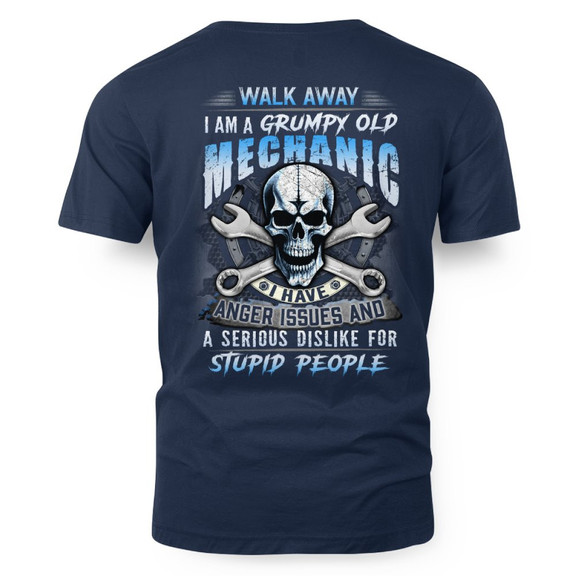 Grumpy Old Mechanic - Anger Issues Skull T-Shirt