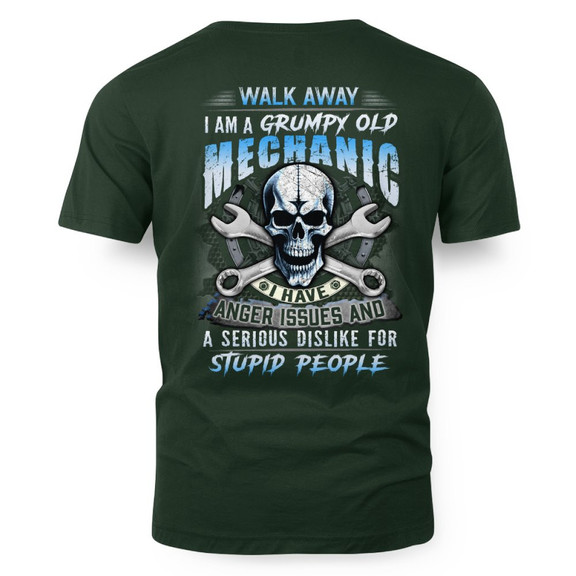 Grumpy Old Mechanic - Anger Issues Skull T-Shirt