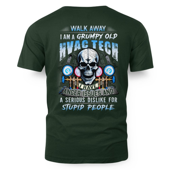 Grumpy Old HVAC Tech - Skull Attitude T-Shirt