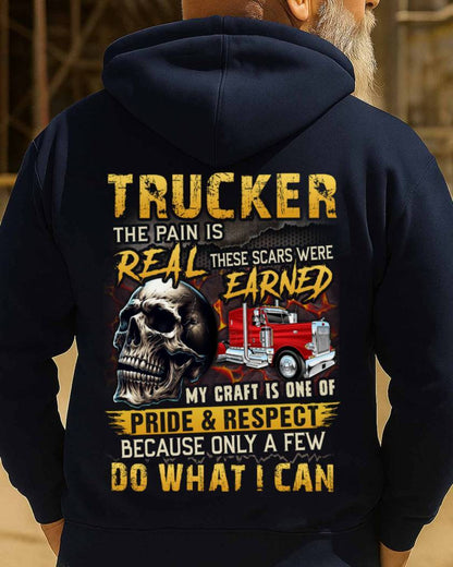 The Pain Is Real Trucker Apparel - Skull Rig Pride Hoodie