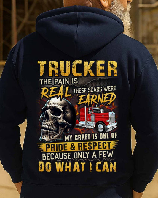 The Pain Is Real Trucker Apparel - Skull Rig Pride Hoodie