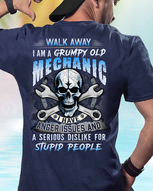 Grumpy Old Mechanic - Anger Issues Skull T-Shirt