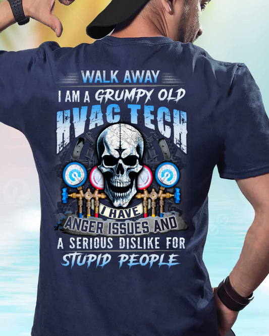 Grumpy Old HVAC Tech - Skull Attitude T-Shirt