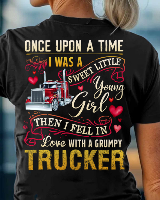 Sweet Little Girl Trucker Love - Trucker Couple T-Shirt